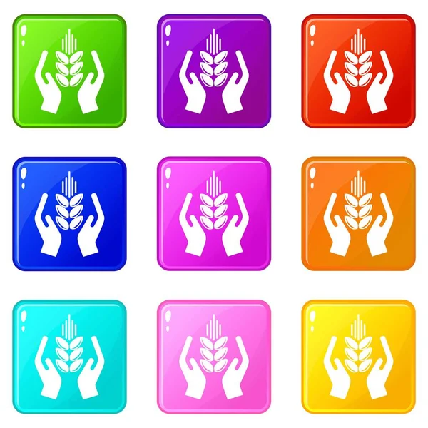Gewasbescherming icons set 9 Color Collection — Stockvector