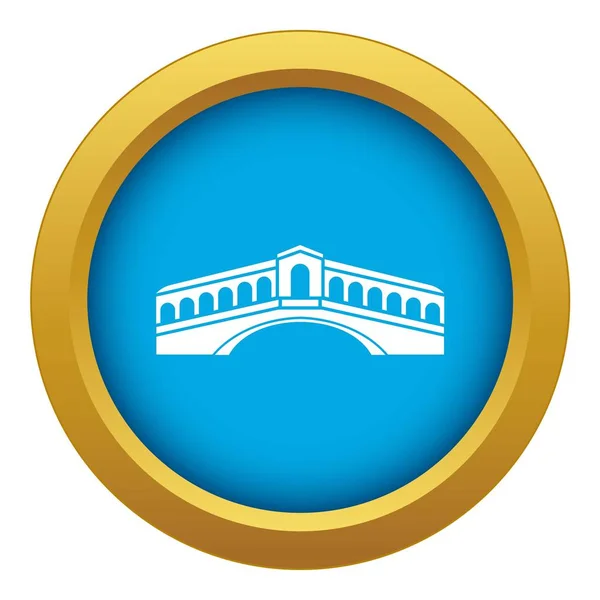 Venice bridge icon blue vector isolated — Stock Vector