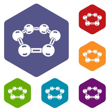 Molekül tıbbi simgeler vektör hekahedron
