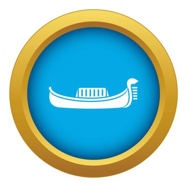 Venedik gondol simgesi mavi vektör izole