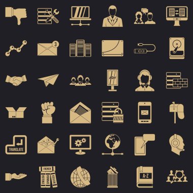 Arkadaş grubu Icons set, basit tarzı