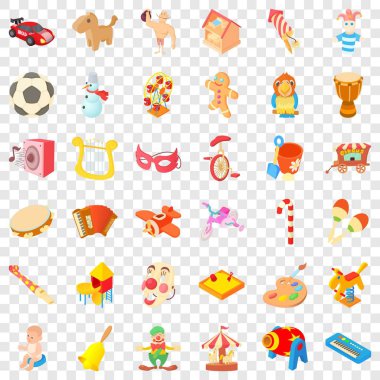 Dönme dolap Icons set, karikatür tarzı