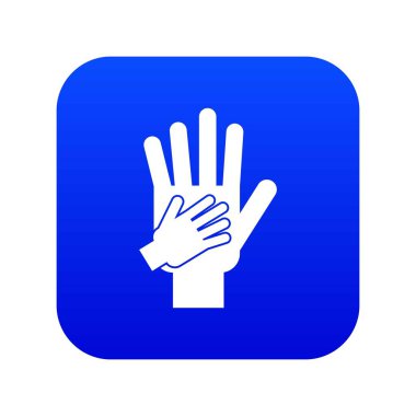 Üst ve alt eller birlikte simge dijital mavi