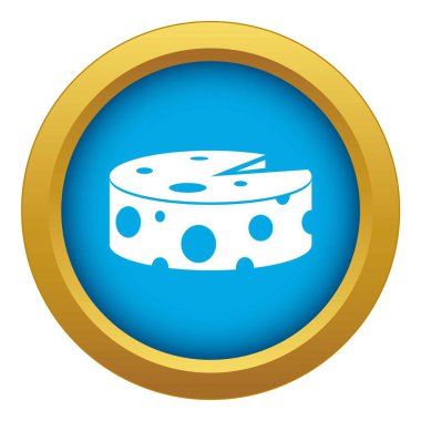 Peynir tekerlek simgesi mavi vektör izole