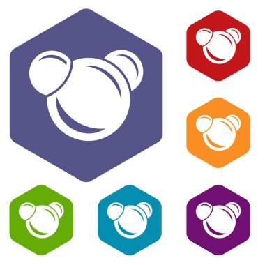 Molekül reaksiyon simgeleri vektör heksahedron