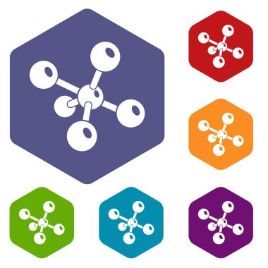 Molekül kimyası simgeleri vektör hekahedron
