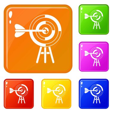 Bir ok simgeleri vektör rengi ayarlamak ile hedef