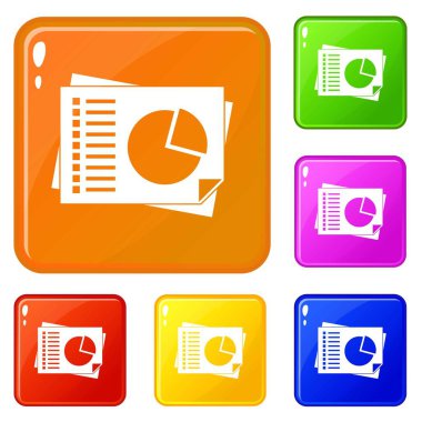 Grafik simgeleri vektör rengini ayarlı kağıt sayfaları