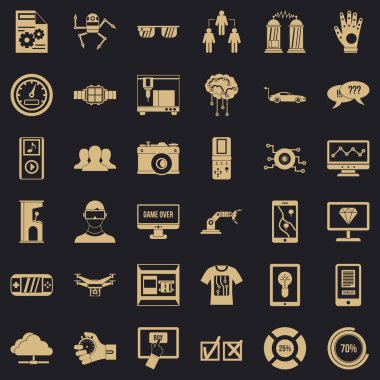 Robot Icons set, basit tarzı