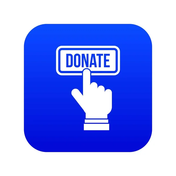 Кнопка для пожертвования значка цифровой синий — стоковый вектор
