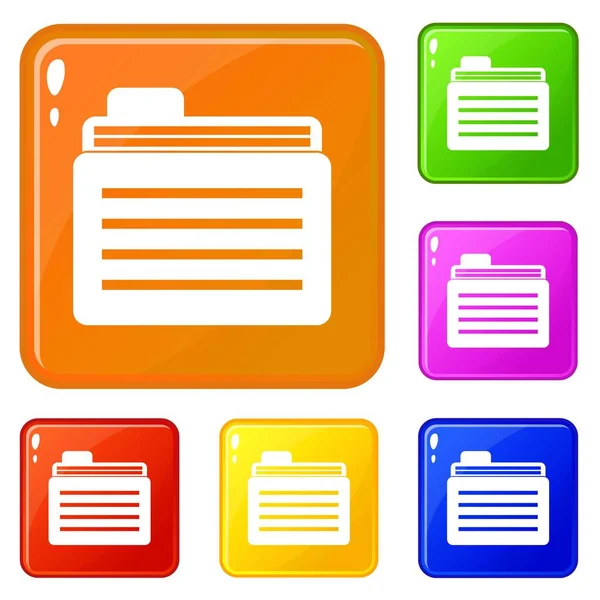 Ikony folderów plików ustawią kolor wektorowy — Wektor stockowy