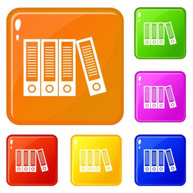 Office klasörleri simgeleri vektör rengini ayarlar