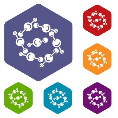 Molekül tasarım simgeleri vektör heksahedron