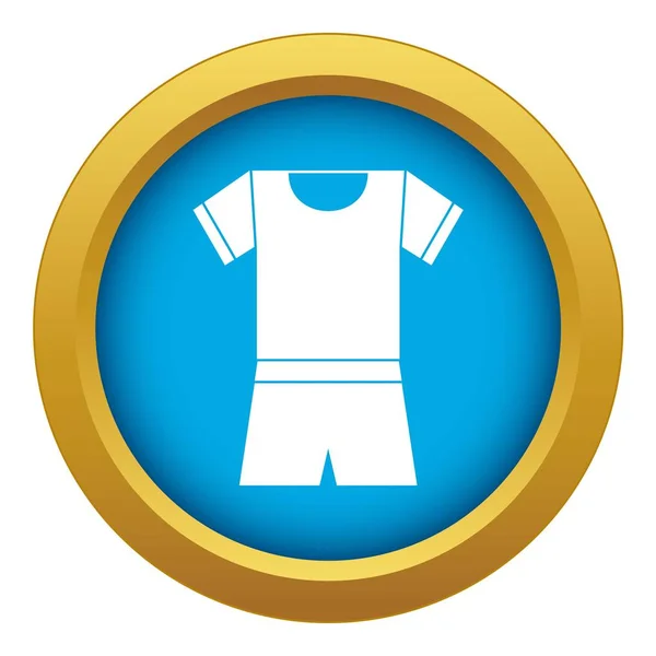 Camisa deportiva y pantalones cortos icono azul vector aislado — Vector de stock
