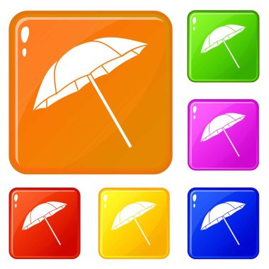 Şemsiye simgeler vektör renk ayarla