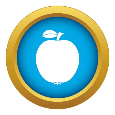 Siyah elma simgesi mavi vektör izole