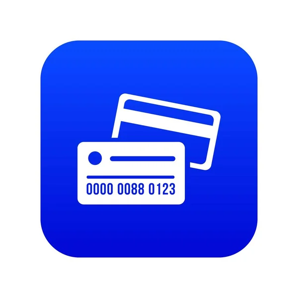 Tarjeta de crédito icono azul vector — Vector de stock