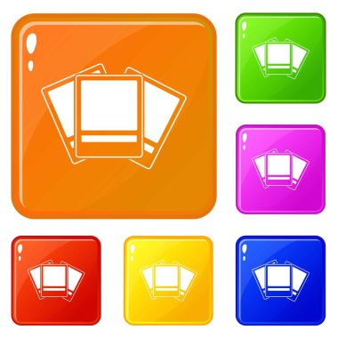 Fotoğraf simgeleri vektör rengini ayarlar