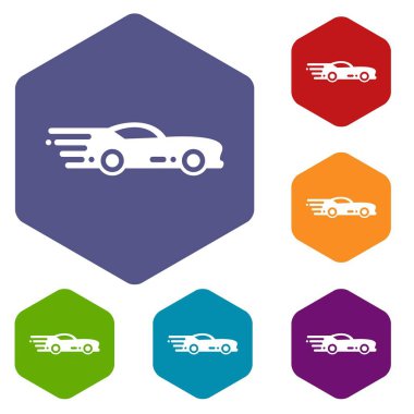 Spor araba simgeleri vektör hexahedron