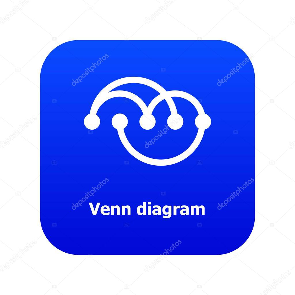 Venn diagramm icon blue vector