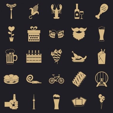 Bira almak birlikte simgeler kümesi, basit tarzı