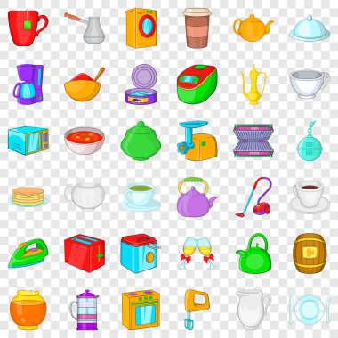 Kap Icons set, karikatür tarzı