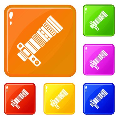 Zum lens simgeleri ile Dslr kamera vektör renk ayarlamak