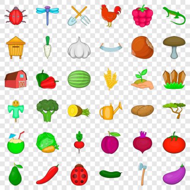 Sonbahar Icons set, karikatür tarzı