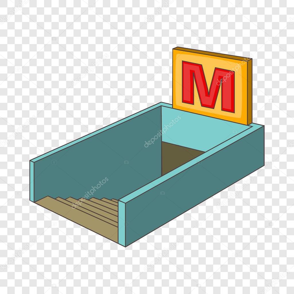 Metro icon, cartoon style