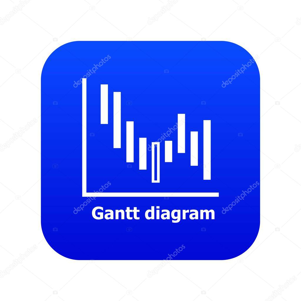 Gantt diagram icon blue vector