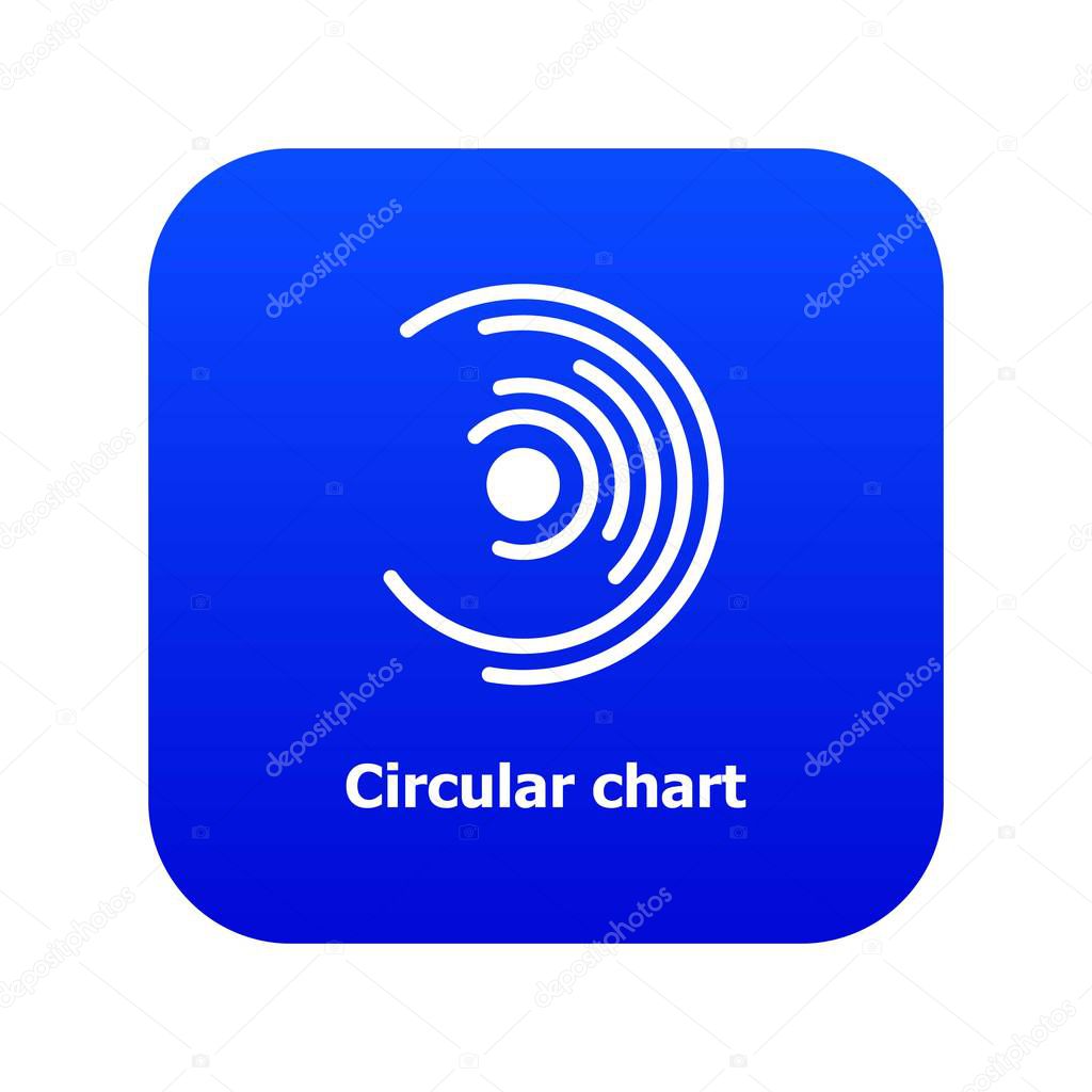 Circular chart icon blue vector