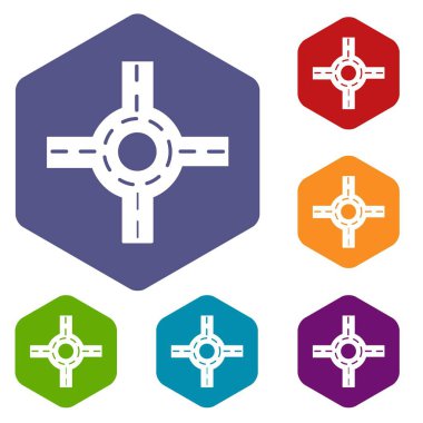 Dairesel kesişim simgeleri vektör hexahedron