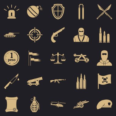 Armatür Icons set, basit tarzı