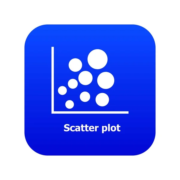 Scatter plot icône vecteur bleu — Image vectorielle