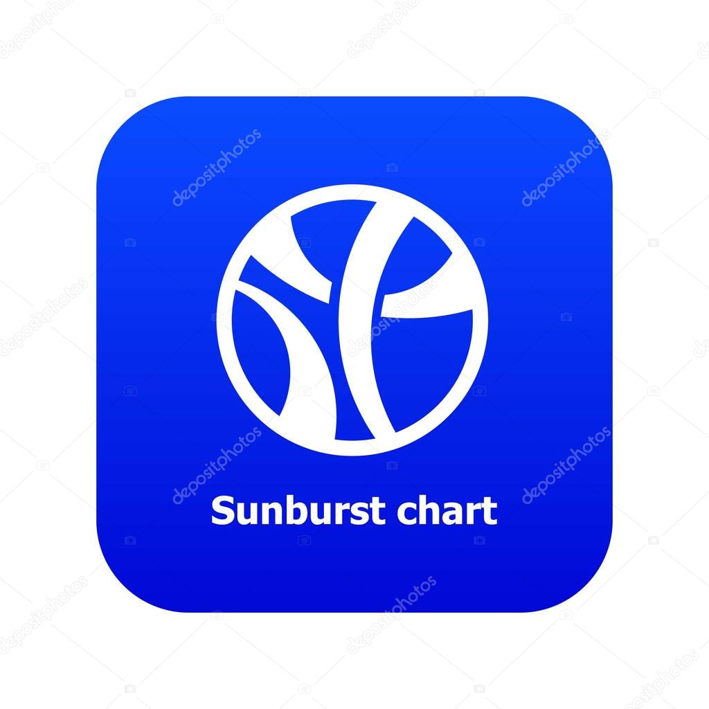Sunburst chart icon blue vector