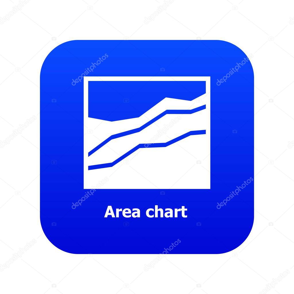 Area chart icon blue vector