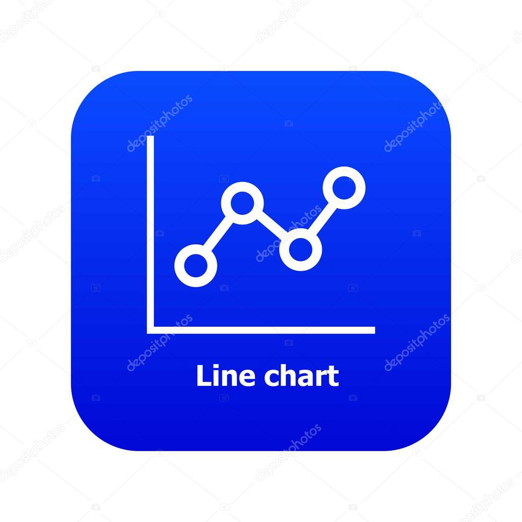 Line chart icon blue vector