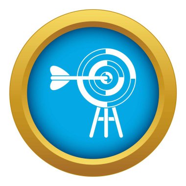 Bir ok simgesi mavi vektör izole ile hedef