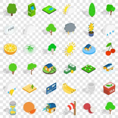 Hayati Icons set, izometrik stili