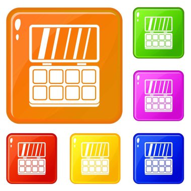 Makyaj palet ikonları vektör renk ayarlamak