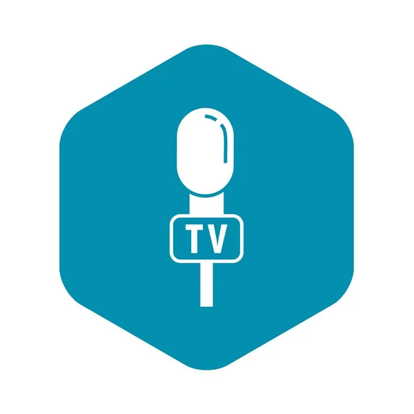 Icono de micrófono de reportero de televisión, estilo simple — Vector de stock