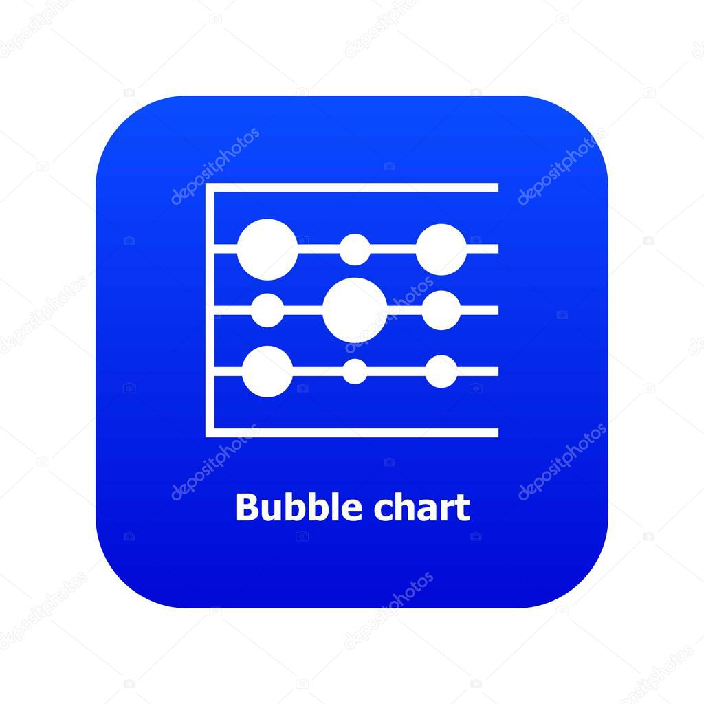 Bubble chart icon blue vector