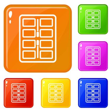 Aplikatör simgeleri vektör renk ayarlamak ile Makyaj paleti