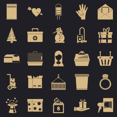 Kutusu Icons set, basit tarzı