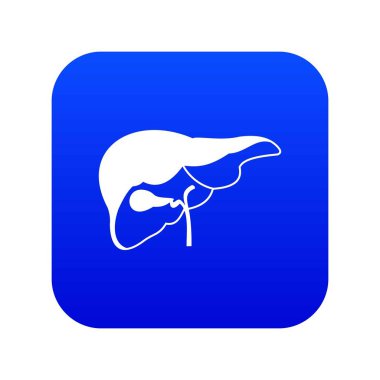 Karaciğer simgesi dijital mavi