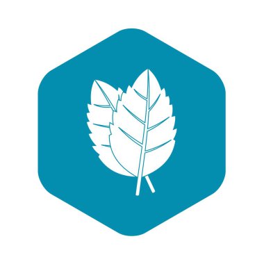 İki fesleğen yaprakları simgesi, basit tarzı