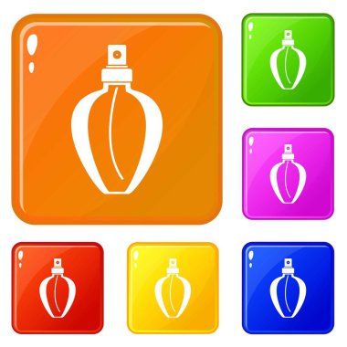 Parfüm şişesi simgeleri vektör rengini ayarlar