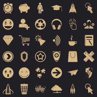 Yardım Masası Icons set, basit tarzı