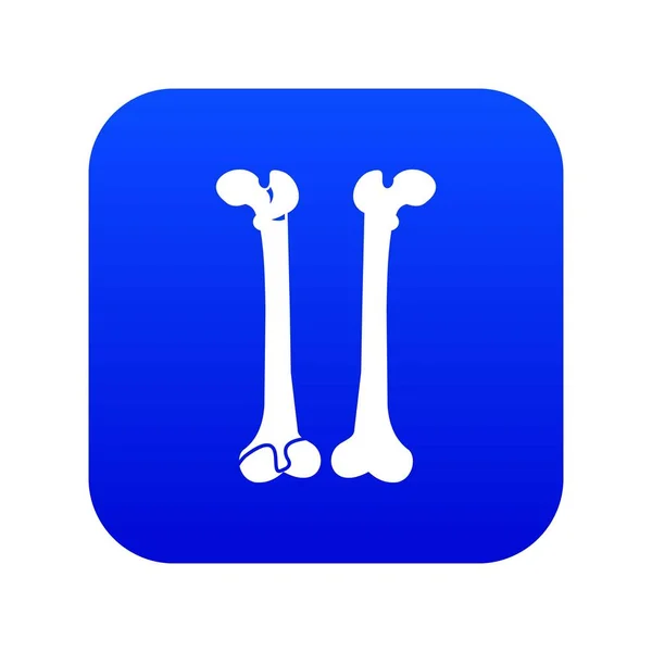 Icono óseo azul digital — Vector de stock