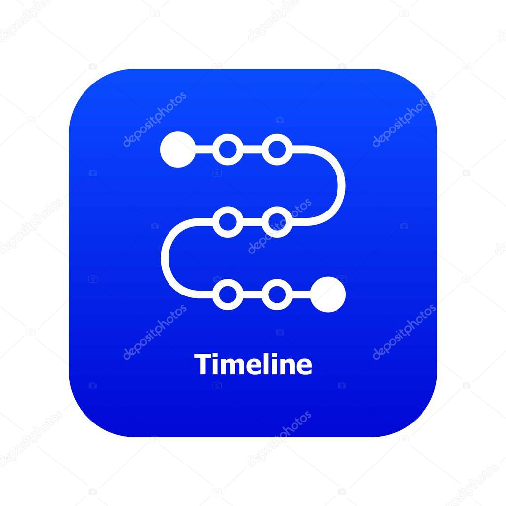 Timeline icon blue vector
